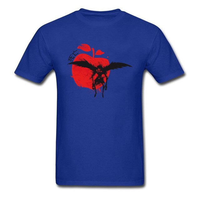 Death God Tshirt Death Note Men's Special T-Shirt Crazy Tops T Shirt Apple Print Clothes Cotton Fabric Tees New Custom