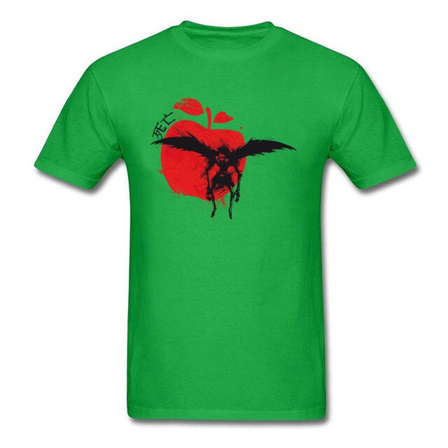 Death God Tshirt Death Note Men's Special T-Shirt Crazy Tops T Shirt Apple Print Clothes Cotton Fabric Tees New Custom