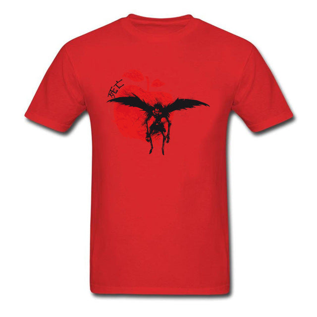 Death God Tshirt Death Note Men's Special T-Shirt Crazy Tops T Shirt Apple Print Clothes Cotton Fabric Tees New Custom