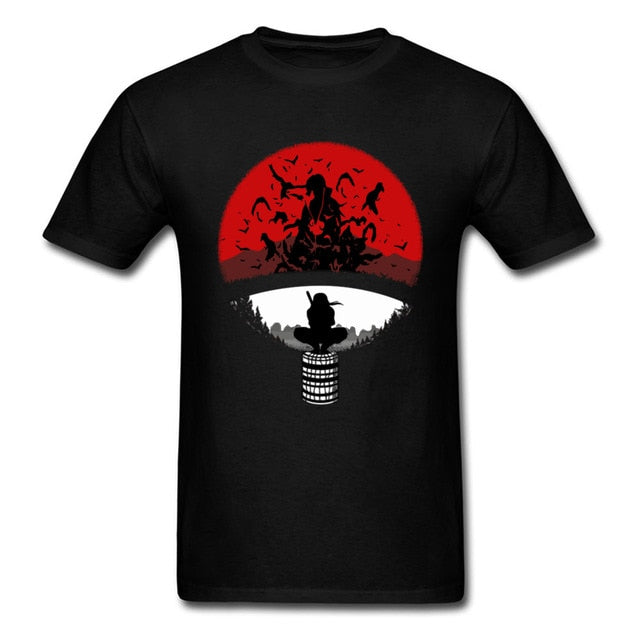 Itachi Uchiha T Shirt Men's Ninja T-shirt Naruto Brother Tshirts Amazing Popular Logo Tops Black Tees 100% Cotton Clothes Japan