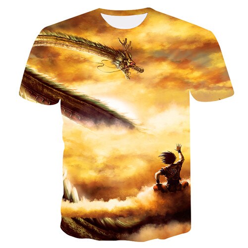 New Arrival Dragon Ball DBZ Burma Super Saiyan 3D T-shirt Summer Fashion Short-sleeved T-shirt Jacket Men and women Anime Dragon