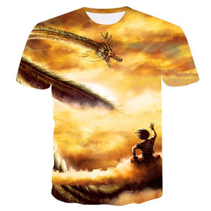 New Arrival Dragon Ball DBZ Burma Super Saiyan 3D T-shirt Summer Fashion Short-sleeved T-shirt Jacket Men and women Anime Dragon