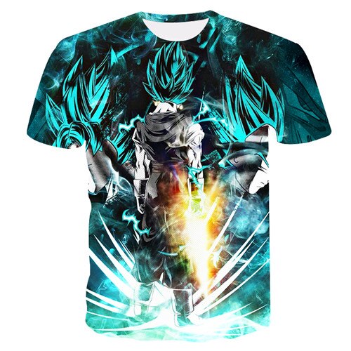 New Arrival Dragon Ball DBZ Burma Super Saiyan 3D T-shirt Summer Fashion Short-sleeved T-shirt Jacket Men and women Anime Dragon