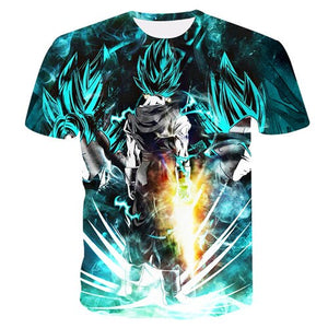 New Arrival Dragon Ball DBZ Burma Super Saiyan 3D T-shirt Summer Fashion Short-sleeved T-shirt Jacket Men and women Anime Dragon