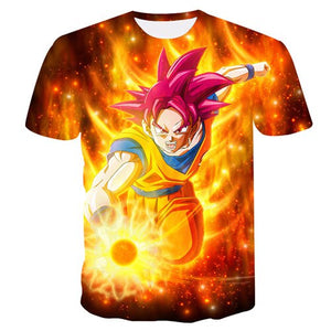 New Arrival Dragon Ball DBZ Burma Super Saiyan 3D T-shirt Summer Fashion Short-sleeved T-shirt Jacket Men and women Anime Dragon
