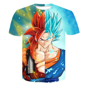 New Arrival Dragon Ball DBZ Burma Super Saiyan 3D T-shirt Summer Fashion Short-sleeved T-shirt Jacket Men and women Anime Dragon