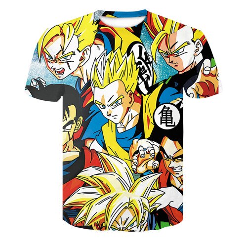 New Arrival Dragon Ball DBZ Burma Super Saiyan 3D T-shirt Summer Fashion Short-sleeved T-shirt Jacket Men and women Anime Dragon