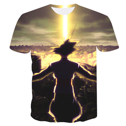New Arrival Dragon Ball DBZ Burma Super Saiyan 3D T-shirt Summer Fashion Short-sleeved T-shirt Jacket Men and women Anime Dragon