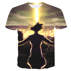 New Arrival Dragon Ball DBZ Burma Super Saiyan 3D T-shirt Summer Fashion Short-sleeved T-shirt Jacket Men and women Anime Dragon