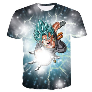 New Arrival Dragon Ball DBZ Burma Super Saiyan 3D T-shirt Summer Fashion Short-sleeved T-shirt Jacket Men and women Anime Dragon