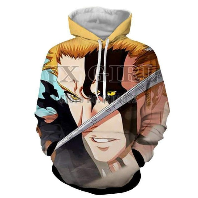 2018 New Clothes Women/Men Japan Anime Bleach 3d Printed Hoodies Unisex Spring Autumn Hooded Sweatshirt Funny Hip Hop Pullover