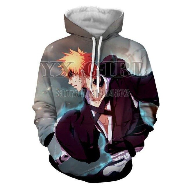 2018 New Clothes Women/Men Japan Anime Bleach 3d Printed Hoodies Unisex Spring Autumn Hooded Sweatshirt Funny Hip Hop Pullover