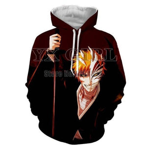 2018 New Clothes Women/Men Japan Anime Bleach 3d Printed Hoodies Unisex Spring Autumn Hooded Sweatshirt Funny Hip Hop Pullover