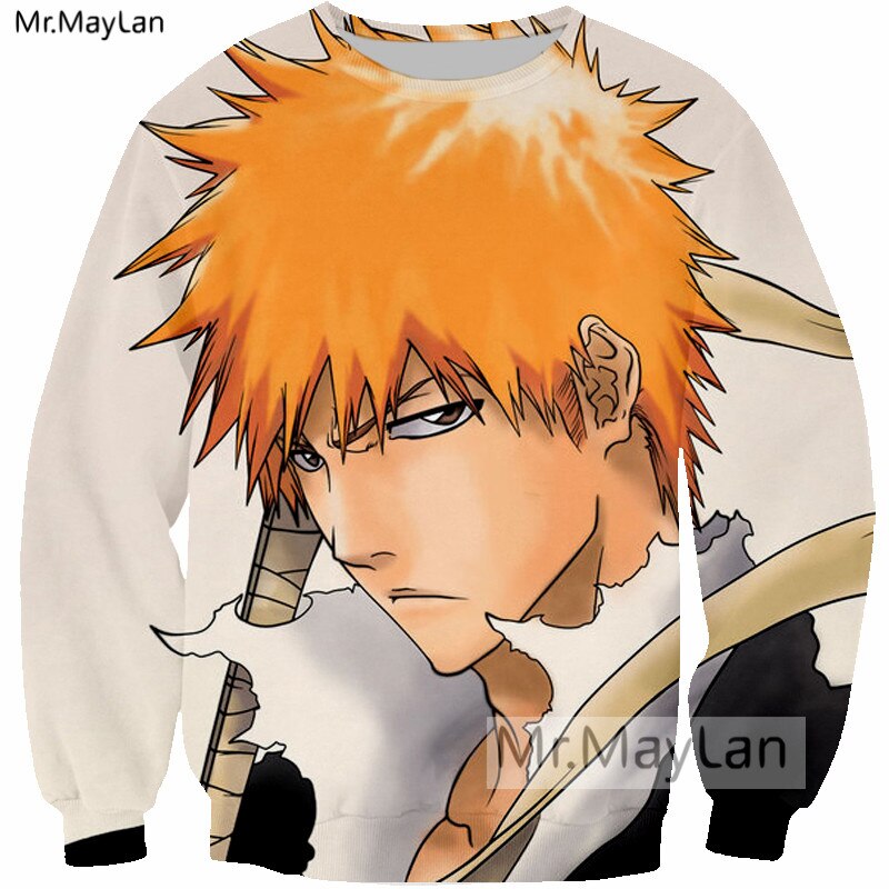 Harajuku Anime Bleach Sweatshirts Women/Men Long Sleeves Pullover Cool Hipster Outfits Hoodies Tops Harajuku Autumn Clothes 5XL