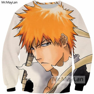 Harajuku Anime Bleach Sweatshirts Women/Men Long Sleeves Pullover Cool Hipster Outfits Hoodies Tops Harajuku Autumn Clothes 5XL
