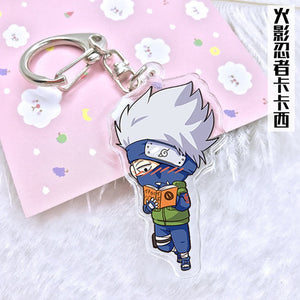 Anime Naruto Keychain Figure Acrylic Kakashi Shikamaru Uzumaki Naruto And Bijuu Twoside Print Keyrings Portachiavi Key Holder