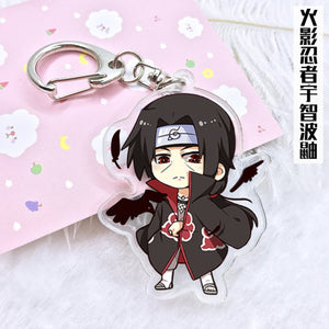 Anime Naruto Keychain Figure Acrylic Kakashi Shikamaru Uzumaki Naruto And Bijuu Twoside Print Keyrings Portachiavi Key Holder