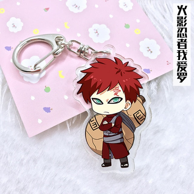 Anime Naruto Keychain Figure Acrylic Kakashi Shikamaru Uzumaki Naruto And Bijuu Twoside Print Keyrings Portachiavi Key Holder
