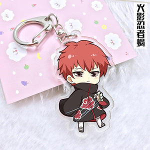Anime Naruto Keychain Figure Acrylic Kakashi Shikamaru Uzumaki Naruto And Bijuu Twoside Print Keyrings Portachiavi Key Holder