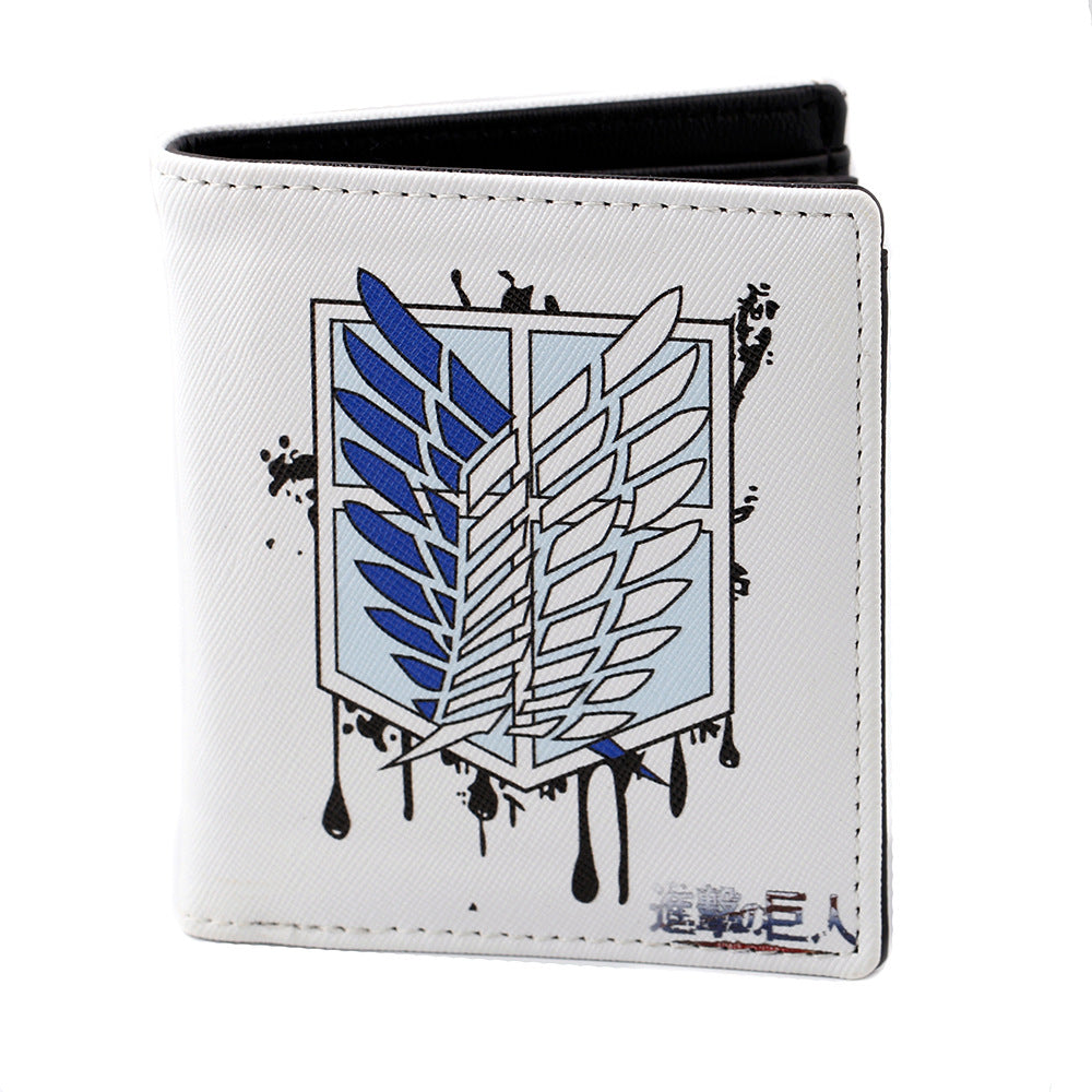 Attack on Titan Wallet Short Purse Card Holders Shingeki no Kyojin Denim Canvas Notecase Oxford Souvenir Bag Fans Gifts Handbag