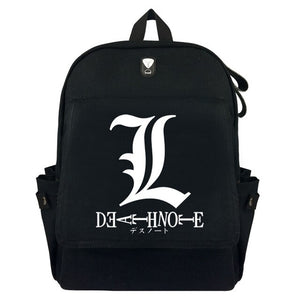 Anime Death Note L student School bag Casual canvas Backpack Fashion Rucksack Black Travel bag Shoulder Bag Bookbag Zip knapsack