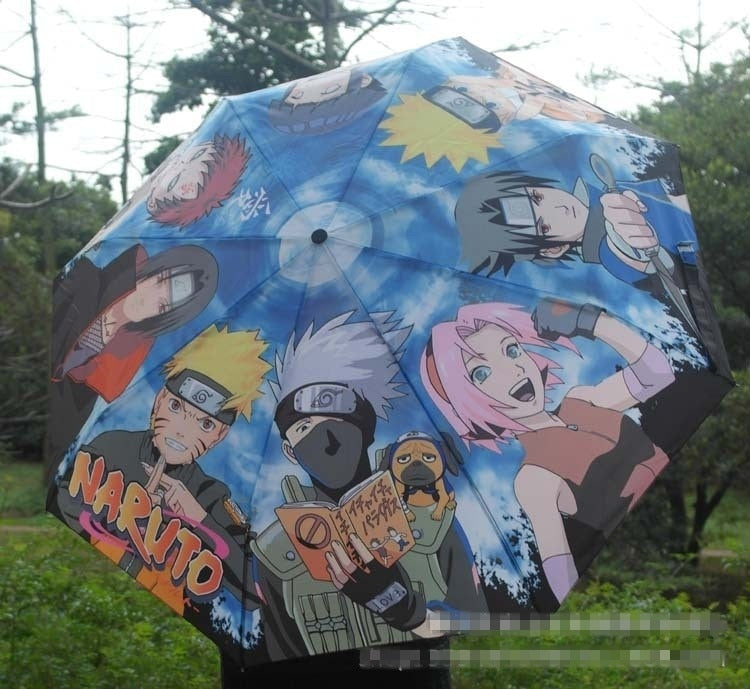 Anime Naruto Uzumaki Naruto Umbrella Printed With Uchiha Sasuke and Hatake Kakashi Cosplay Accessories for Gift