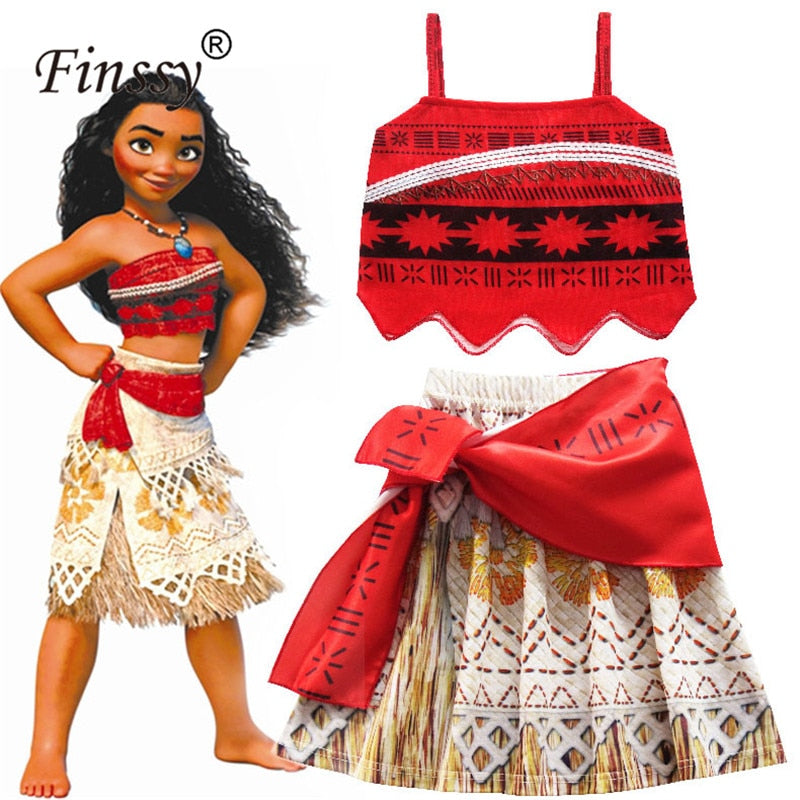 Movie Princess Moana Costume for Kids Moana Princess Dress Cosplay Costume Children Halloween Costume for Girls Party Dress