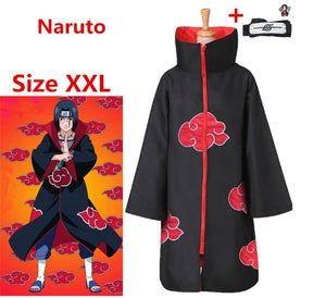 Anime NARUTO Akatsuki Uchiha Itachi Cosplay Costumes Unisex Kids Adults Ninja Cloak Jumpsuits Cloak+Headband Robe Suit P