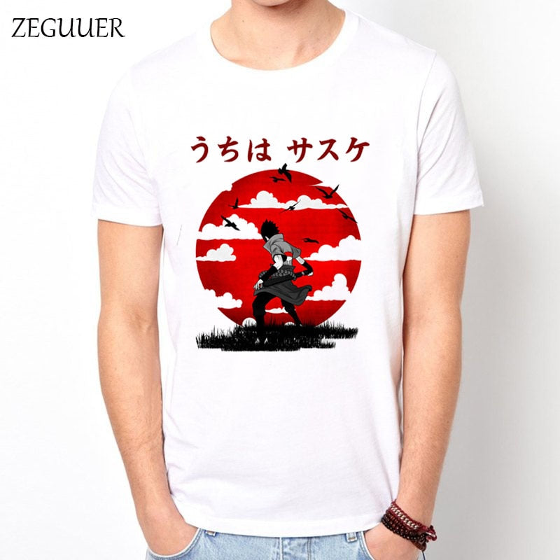 2019 Naruto Uchiha Sasuke Itachi T Shirt Japan Samurai Warrior Harajuku Streetwear Sunset Clothes T Shirt Men Boyfriend Gift