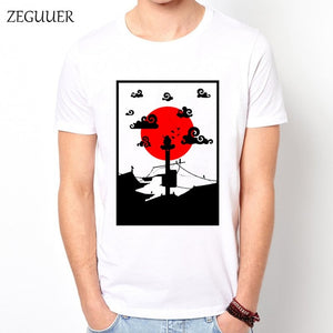 2019 Naruto Uchiha Sasuke Itachi T Shirt Japan Samurai Warrior Harajuku Streetwear Sunset Clothes T Shirt Men Boyfriend Gift